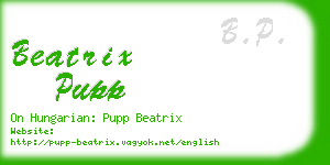 beatrix pupp business card